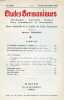 ETUDES GERMANIQUES, 13e ANNEE, N&deg; 52, OCT.-DEC. 1958, ALLEMAGNE, AUTRICHE, SUISSE, PAYS SCANDINAVES ET NEERLANDAIS (Sommaire: Les probl&egrave;mes du ...