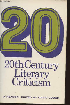 20th Century Literary Criticism. A Reader, Lodge David