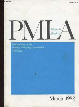 Publications of the Modern Language Association of America, volume 97, n°2, march 1982 : Victorian Oxford and the Science of Language, par Linda ...