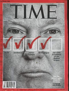 Time Vol 187 n°9 - 2016-Sommaire: Stupor Tuesday- Trump to America: trust me- Divide, Conquer, repeat- Borderlands, Saber rattling- the Italian iraon ...