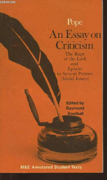 An essay on Criticism- The rape of the lock and Epistles to several persons (moral essays). Pope Alexander,Southall Raymond
