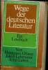 Wege der deutschen Literatur. Ein Lesebuch. Brief an Wilhelm Baumgartner, par Gottfried Keller - Die schwarse Spinne, par Jeremias Gotthelf - Hanneles ...