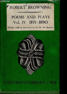 "Poems and Plays. Vol. IV : 1871-1890 (Collection ""Everyman's Library"", n°964)"