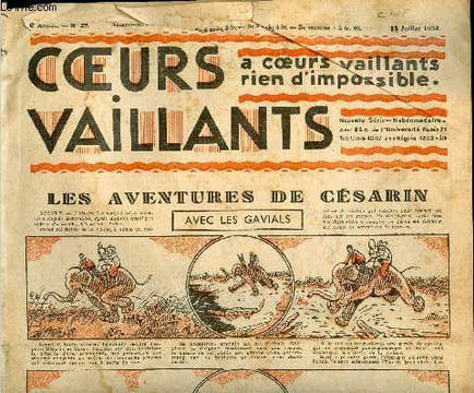 Coeurs Vaillants - année 1934 - hebdomadaires - n° 29 et 30 - 15 et 22 juillet 1934 - Les aventures de Césarin avec les Gavials - Atchi Coeur de Lion ...