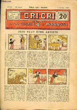 Le Cri-Cri - 2eme série - année 1923 - hebdomadaires n°223 à 274 - du 4 janvier au 27 décembre 1923 - COMPLET - Jojo veut être artiste - Un bon chien ...