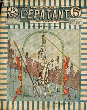 L'Epatant - année 1910 - n° 107 - 21 avril 1910 - Un nouveau Don Quichotte : V, L'étrange aventure des bicyclettes par Bigoudig - Les exploits ...