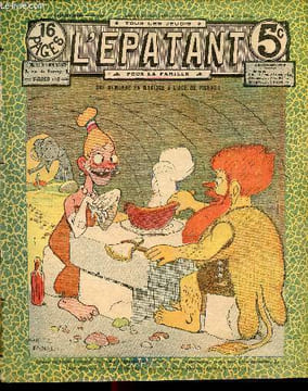 L'Epatant - année 1912 - n° 229 - 23 août 1912 - une demande en mariage à l'âge de pierre - Au fond du gouffre par Henriette Teenhouder - le signe du ...