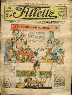Fillette - année 1936 - n°1450 à 1460 + 1462 + 1464 + 1466 + 1489 à 1491 - du 5 janvier au 18 octobre 1936 - incomplet - La plus petite reine du monde ...