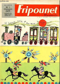 Fripounet et Marisette - année 1968 - n° 1 - 4 janvier 1968 - L'horloge a disparu par Claire Godet et Jo Angenot - Le petit train au far west par ...