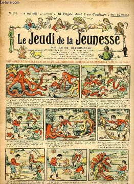 Le jeudi de la jeunesse - n° 159 - 9 mai 1907 - Voyages merveilleux de Jean-La-Frousse, Jujube et Saute-en-l'air par Nadal - Comme quoi ceux qui ...