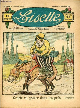 Lisette - n° 220 - 27 septembre 1925 - Le médaillon par Dmitrow - Le jouet des géants par Valmont - Le voyage de Colette par Le Rallic - La leçon de ...