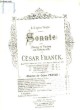 Sonate pour Piano et Violon ou Violoncelle. N°1 : Piano et Violon.. FRANCK César