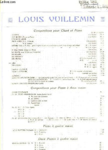 Lied. Partition Chant et Piano.