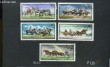 Collection de 5 timbres-poste oblitérés, de Hongrie. Série Cavaliers et Diligences.. TIMBRE-POSTE