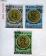 Collection de 5 timbres-poste oblitérés, du Yemen. Builders of World Place.. TIMBRE-POSTE