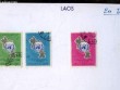 Collection de 3 timbres-poste oblitérés, du Laos. 20eme Anniversaire de l'O.N.U.. TIMBRE-POSTE