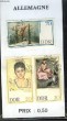 Pochette de 3 timbres-poste oblitérés, d'Allemagne. République Démocrate. DDR : Hodler, Bergander. Friedrich C.D.. TIMBRE-POSTE
