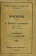 Discours prononcé par M. Georges Clémenceau à Strasbourg, le 4 novembre 1919. CLEMENCEAU Georges.