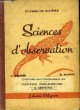 Sciences d'Observation.. REGNIER V. et RUMEAU G.