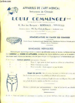 "Affiche ""Louis Comminges - Appareils de l'Art Médical, Instruments de Chirurgie.""". COMMINGES Louis
