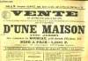 Affiche de la Vente sur Licitation d'une Maison avec Jardin, sise commune du Bouscat. Le 27 juillet 1920. ETUDE DE Me ALAUZE Jacques