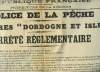 "Affiche d'un "" Arrêté Règlementaire de la Police de la Pêche - Rivières ""Dordogne et Isle"".". PREFECTURE DE LA GIRONDE