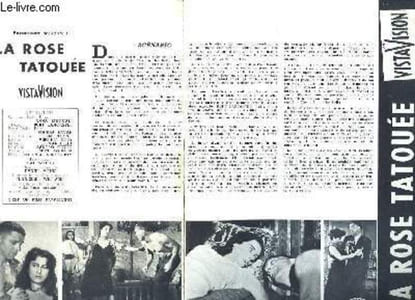"1 brochure publicitaire du film "" La Rose Tatouée "" avec Anna Magnani, Burt Lancaster, Marisa Pavan ..."