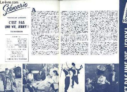 "1 brochure publicitaire du film "" C'est pas une vie, Jerry ! "" de Dean Martin, Jerry Lewis, Janet Leigh, Edward Arnold ..."