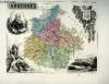 1 carte gravée en couleurs des Ardennes - N°7. VUILLEMIN A., gravé par DUCHIER E. - ISIDORE