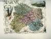 1 carte gravée en couleurs de la Marne - N°50. VUILLEMIN A., gravé par ALES - ISIDORE