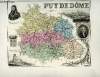 1 carte gravée en couleurs du Puy de Dôme - N°62. VUILLEMIN A. - ISIDORE