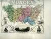 1 carte gravée en couleurs des Vosges - N°85. VUILLEMIN A., gravé par ALES - ISIDORE