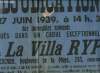 1 Affiche de l'Adjudication, le 27 juin 1939, d'immeubles situés à Arcachon : La Villa Ryp et un Terrain à bâtir. ETUDES DE Me DENTRAYGUES, Notaire à ...