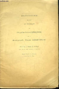 Discours prononcé au mariage de Monsieur Joseph Sarrazin et de Mademoiselle Cécily Malavialle dans l'Eglise de Valence le 19 octobre 1904