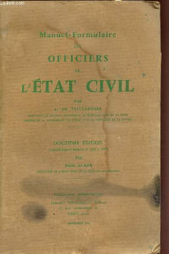 Manuel-Formulaire des officiers de l'état-civil. A. De Taillandier