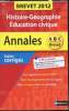 Annales 2012 - Sujets corrig&eacute;s - Histoire/G&eacute;ographie/Education civique -. Gicquel - Pralon