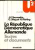 "La république démocratique Allemande - Textes et documents Collection ""U2"" n°216". Tournadre J.-F., Siteg G., Hörling Hans