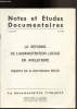 Notes et Etudes documentaires - 1er mars 1971 - n° 3768 - La réforme de l'administration locale en Angleterre - Rapport de la commission Maud -. ...