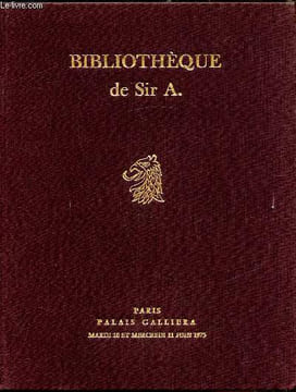 Vente à Paris - Palais Galliera Les mardi 10 et mercredi 11 juin 1975 - Bibliothèque de Sir A. Livres anciens - Exemplaires imprimés sur peau de Vélin ...