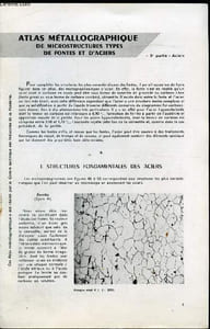 Brochure - 3e partie - Atlas Métallographique de microstructures types de fontes et d'aciers - ACIERS -