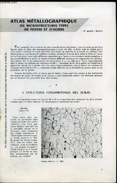 Brochure - 3e partie - Atlas Métallographique de microstructures types de fontes et d'aciers - ACIERS -. Centre des techniques et industries de la ...