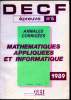 DECF - Epreuve n°5 - Annales corrigées - Mathématiques appliquées et informatique. J. Mailler - G. Rapin