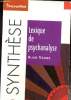 Lexique de psychanalyse. Vanier Alain