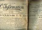 L'information financière, économique et politique, mercredi 19 janvier 1938, 40e année N° 13. Chavenon Léon