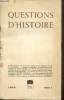 Questions d'histoire, tome 1- 1952. Collectif