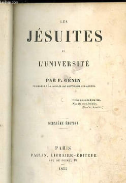 Les jésuites et l'université. Génin F.