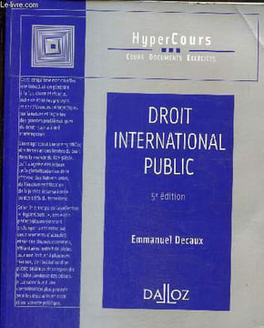 Droit international public. Decaux Emmanuel