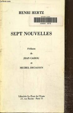 Sept nouvelles. Hertz Henri