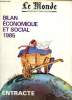 Le monde bilan économique et social 1985- Numéro spécial , janvier 1986.L'environnement international- Les marchés financiers- L'état de la France... ...