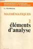 Mathématiques 2 éléments d'analyse. Chambadal L.